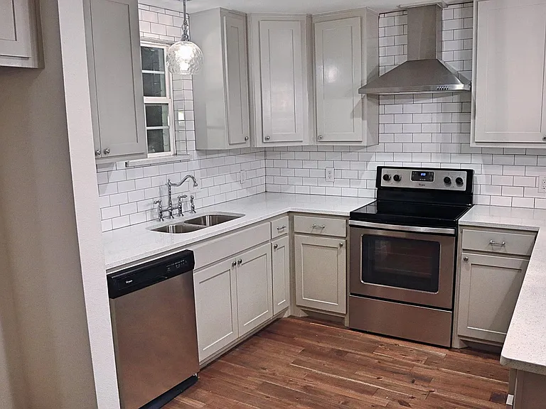 Kitchen view from utility room (refrigerator will be added p