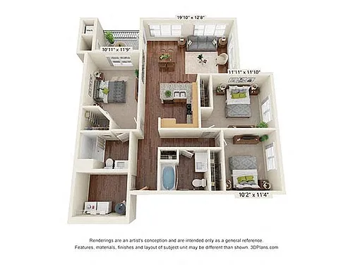 Floor plan Three Bedroom - C2