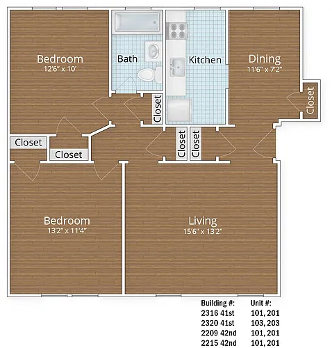 Floor plan Two Bedroom