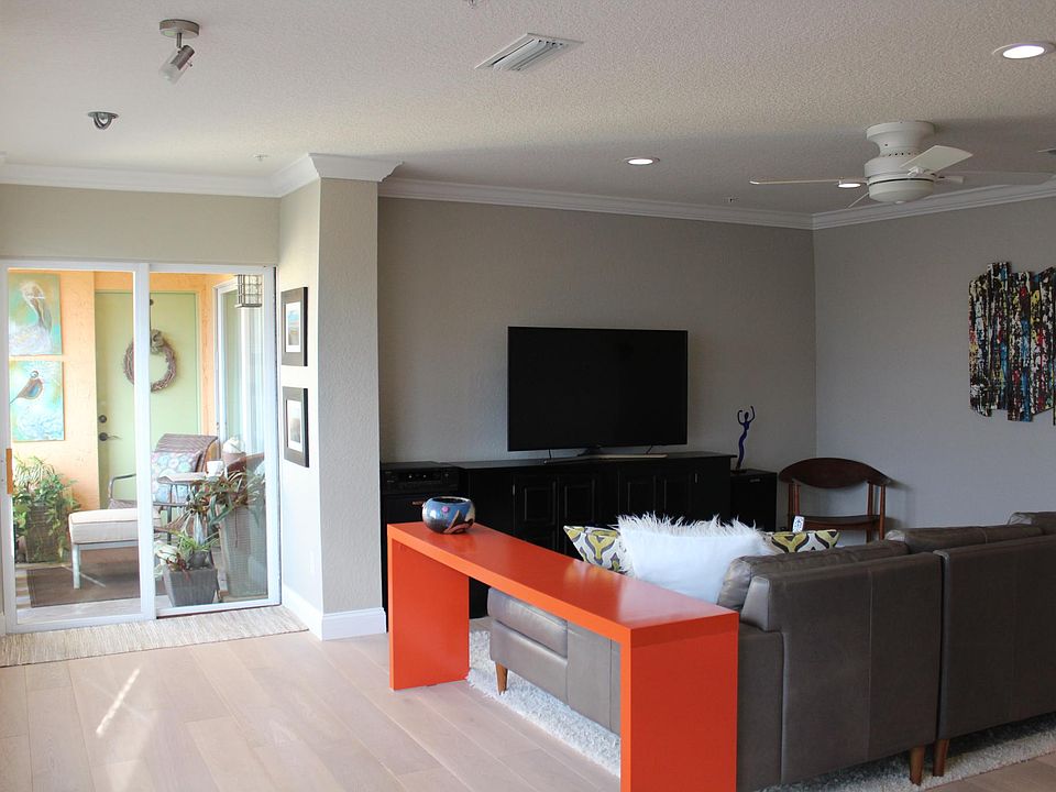 living room view from dining area