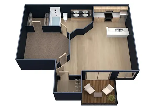 Floor plan A3-1 Bedroom 1 Bathroom