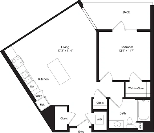 Floor plan One Bedroom O