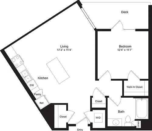 Floor plan One Bedroom O