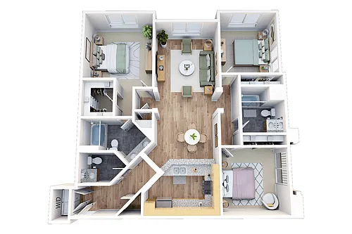 Floor plan Three Bedroom C2