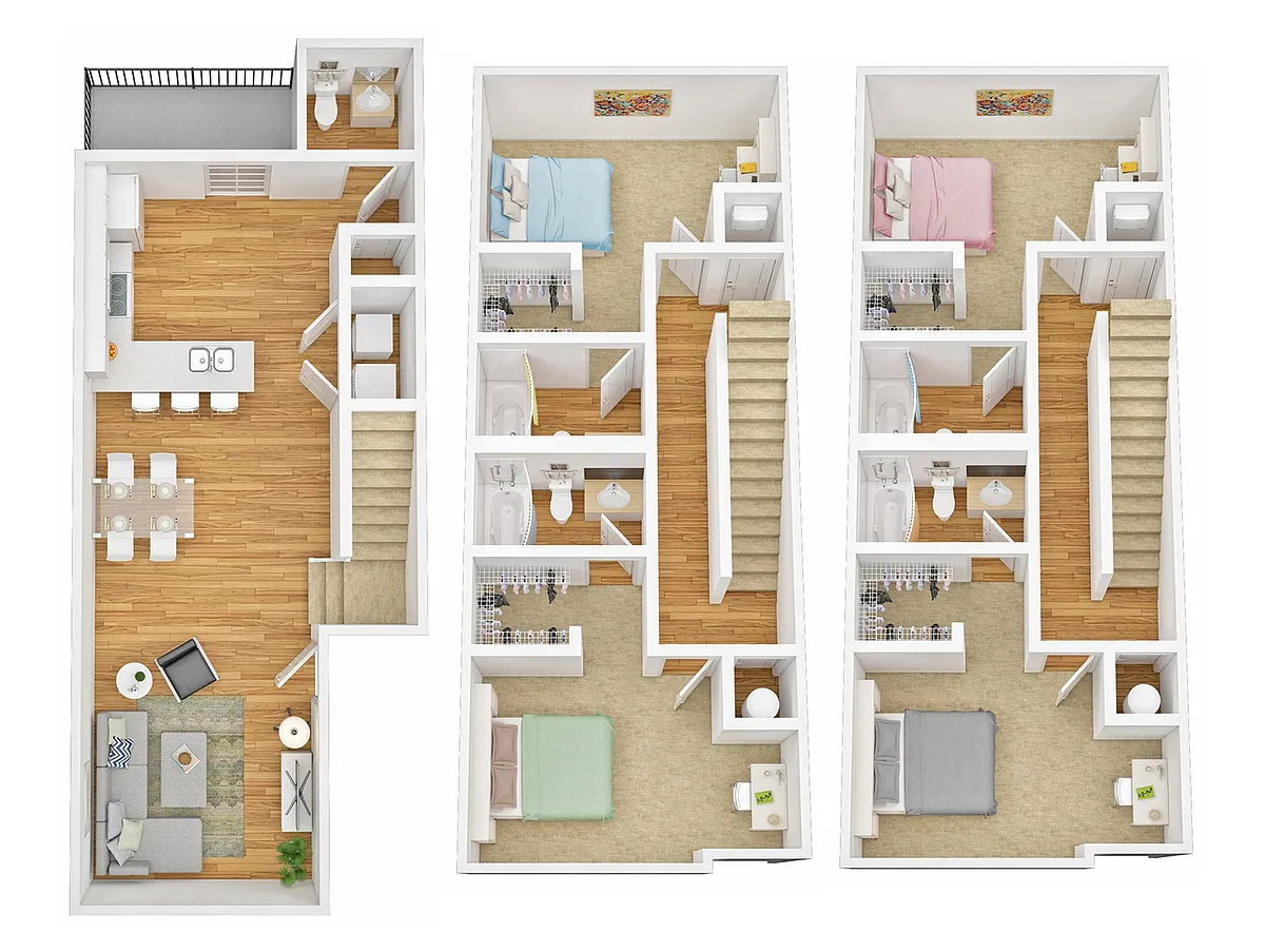 Floor plan 4BR/4BA - Town B