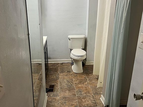 Bathroom. *curtain will be removed from the closet