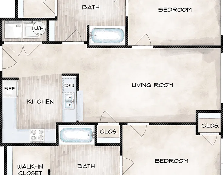 B-1 Handicap Floorplan Diagram