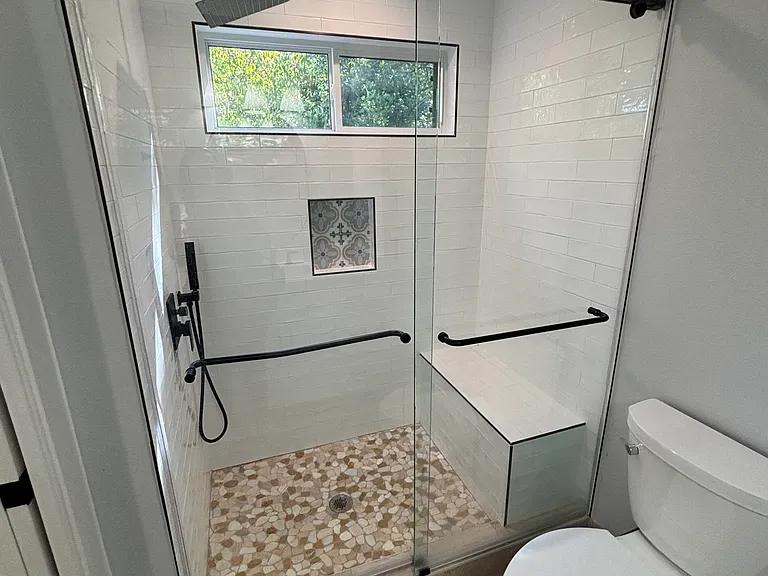 Master Shower with rainfall and hand-held shower heads