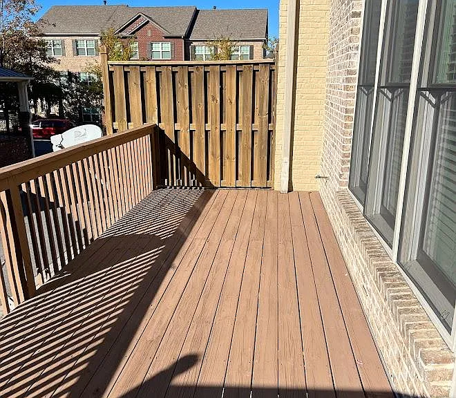 Deck opening to the living room