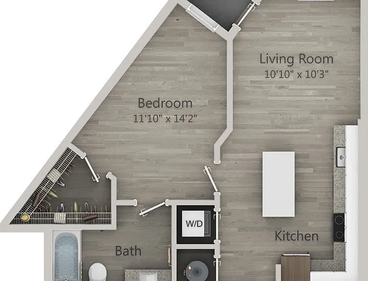 Novel NoDa - A4 - 1 Beds - 1 Baths - 596 Sq. ft.