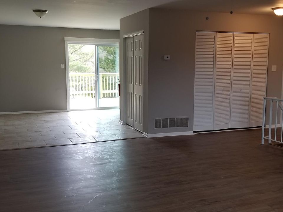 View from living room to dining room/kitchen