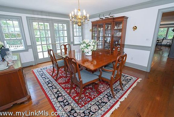 Dining room with French doors to deck