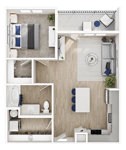 Floor plan 1X1 A