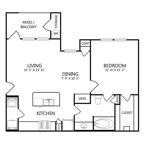 Floor plan 1X1 A2