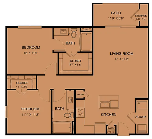 Floor plan B1-Travis 80% (Income Restrictions Apply)
