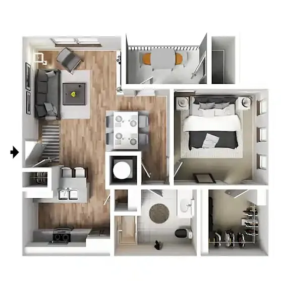Floor plan 1X1 A