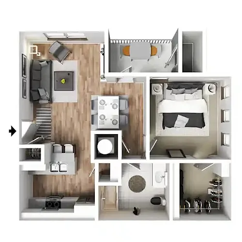Floor plan 1X1 A