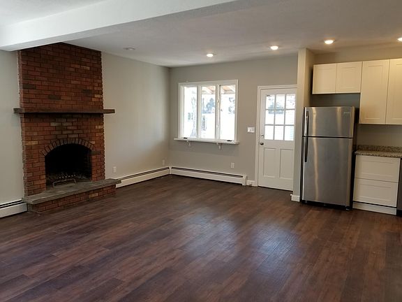 Working wood burning fireplace