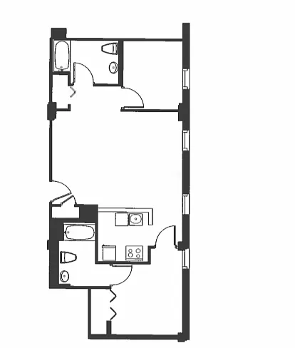 Floor plan 2 Bed 2 Bath - B2H