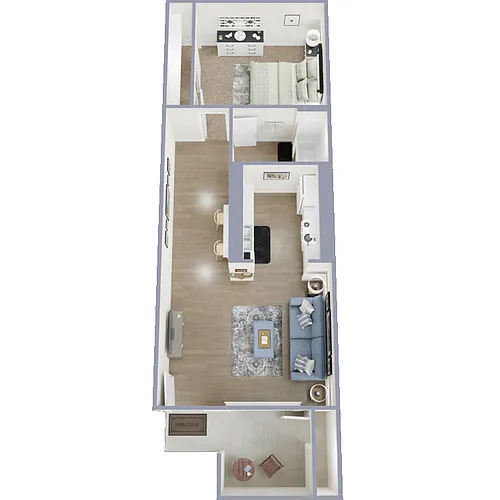 Floor plan One Bed One Bath