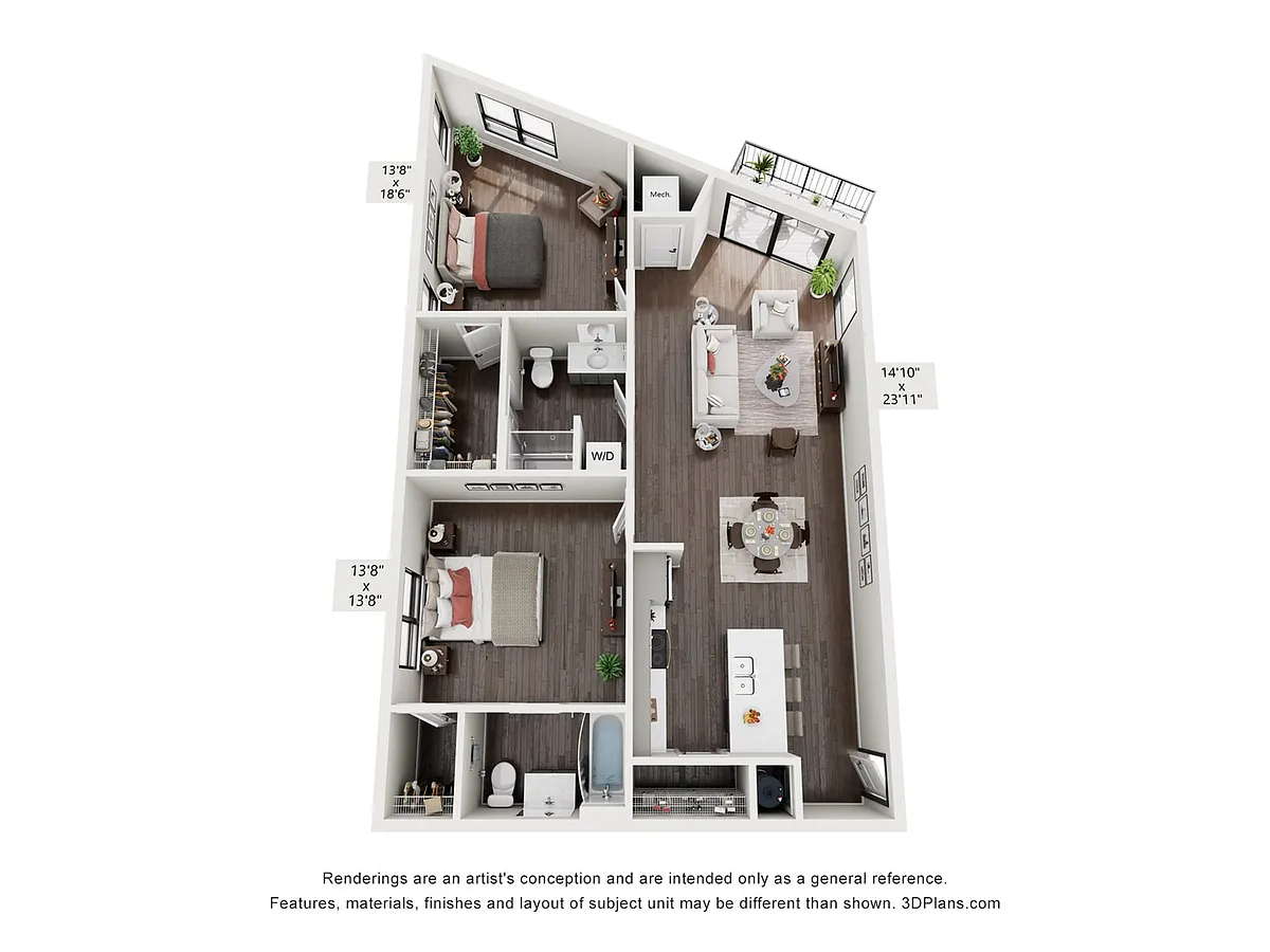 Floor plan 2 Bedroom Deluxe