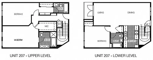 Floor plan Three-Bedroom Three-Bathroom - Townhome - H