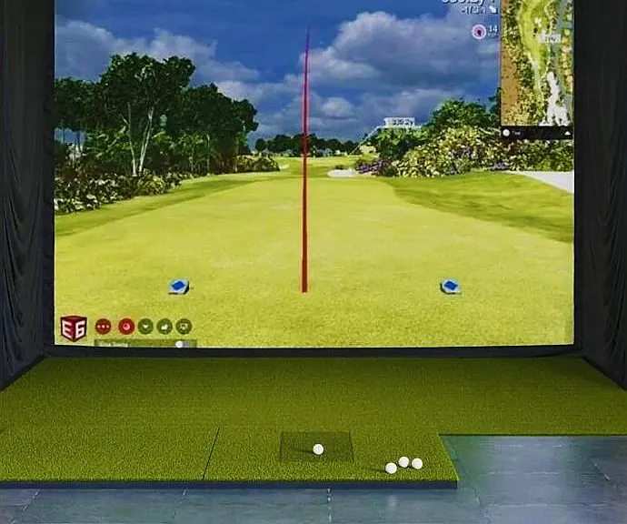 Golf Studio & Gym in the garage so you can practice like with the same Golf Launch Monitor and Golf Simulator that Bryson Dechambeau & Bubba Watson uses.