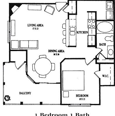 Floor Plan for Links, Condo. Open and Airy with XL Wraparound Balcony!