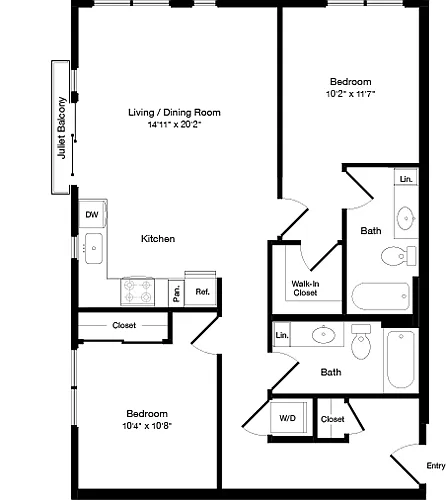 Floor plan B3 East- Floors 3-6