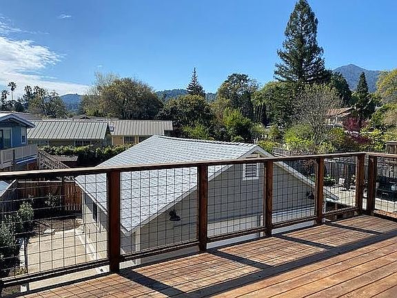 Rear deck looking at the garage.