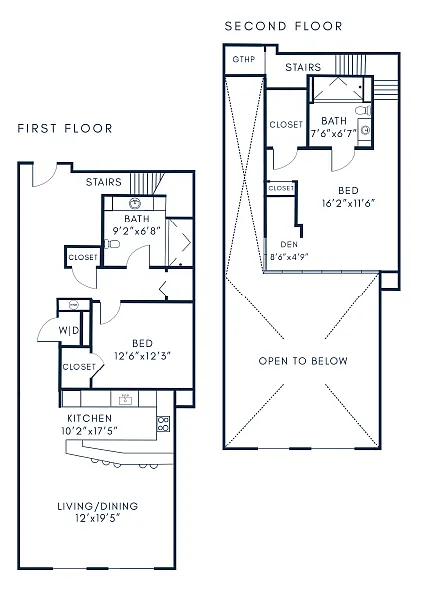 Floor plan Two Bedroom Loft Deluxe