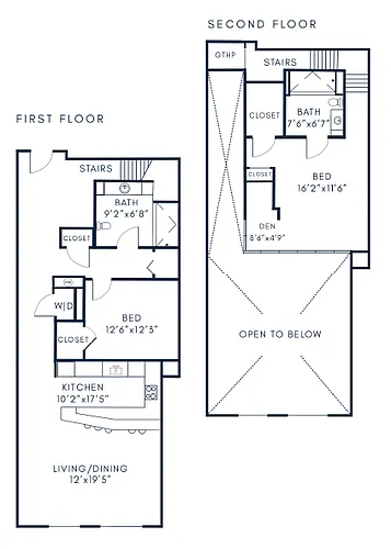Floor plan Two Bedroom Loft Deluxe