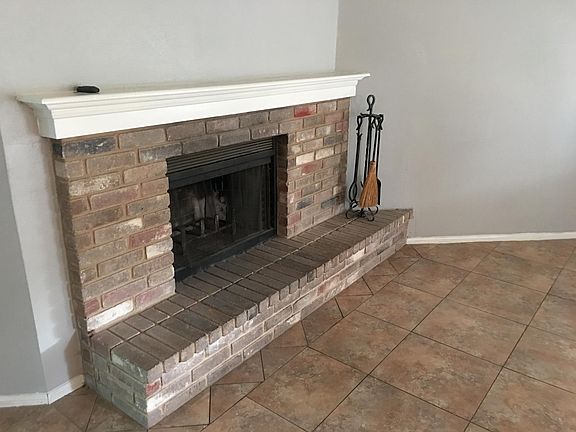 Beautiful fireplace in the family room