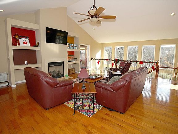 Gas Fireplace with built in book case to display your treasures.