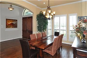 Dining room easily accommodates a dinner party of 8.
