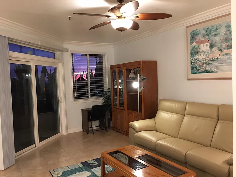 NEW Italian leather sofa and loveseat in ocean front living room in this townhouse-style condo , 2 levels,