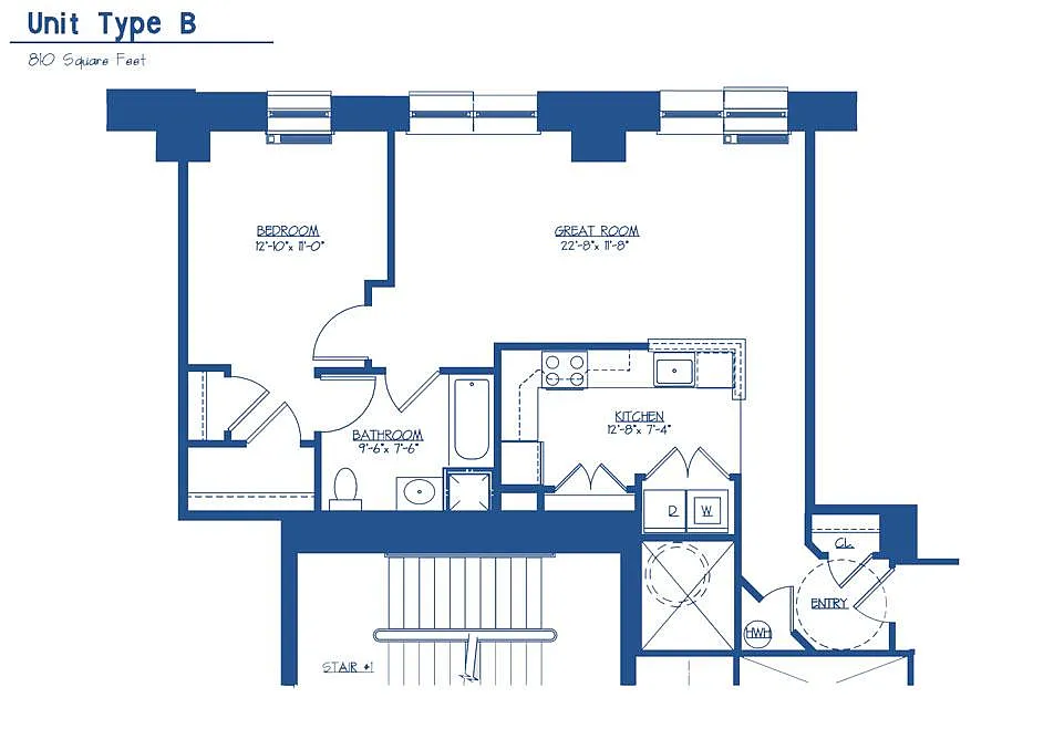 Floor plan 1 Bed 1 bath
