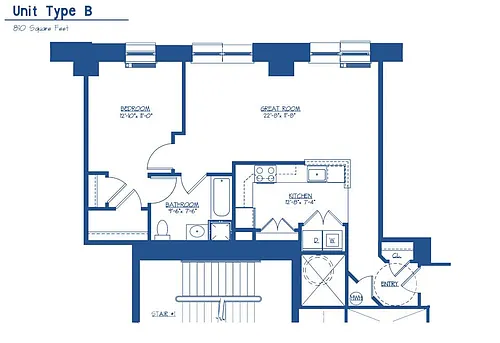 Floor plan 1 Bed 1 bath