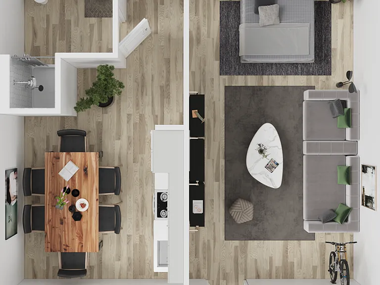 1x1 - 3D Floorplan 1x1 - 3D Floorplan