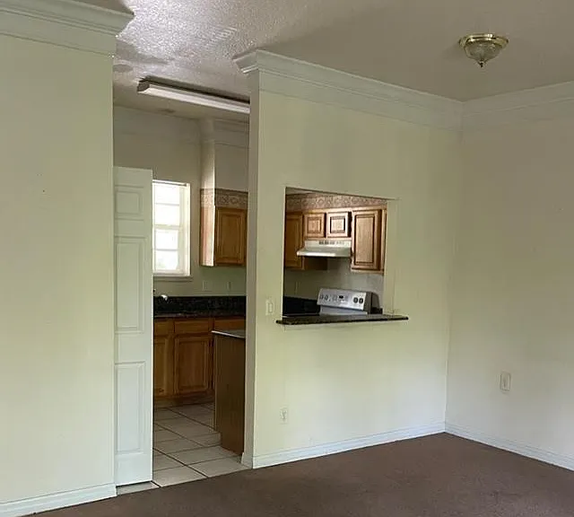 Open floor plan with kitchen