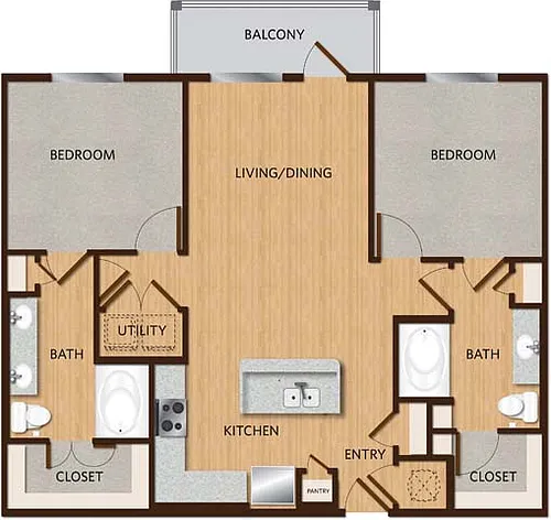 Floor plan Two-Bedroom Apartment (B2)