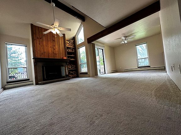 Living room and fireplace
