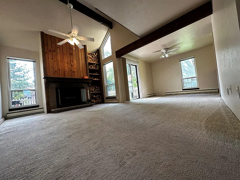 Living room and fireplace