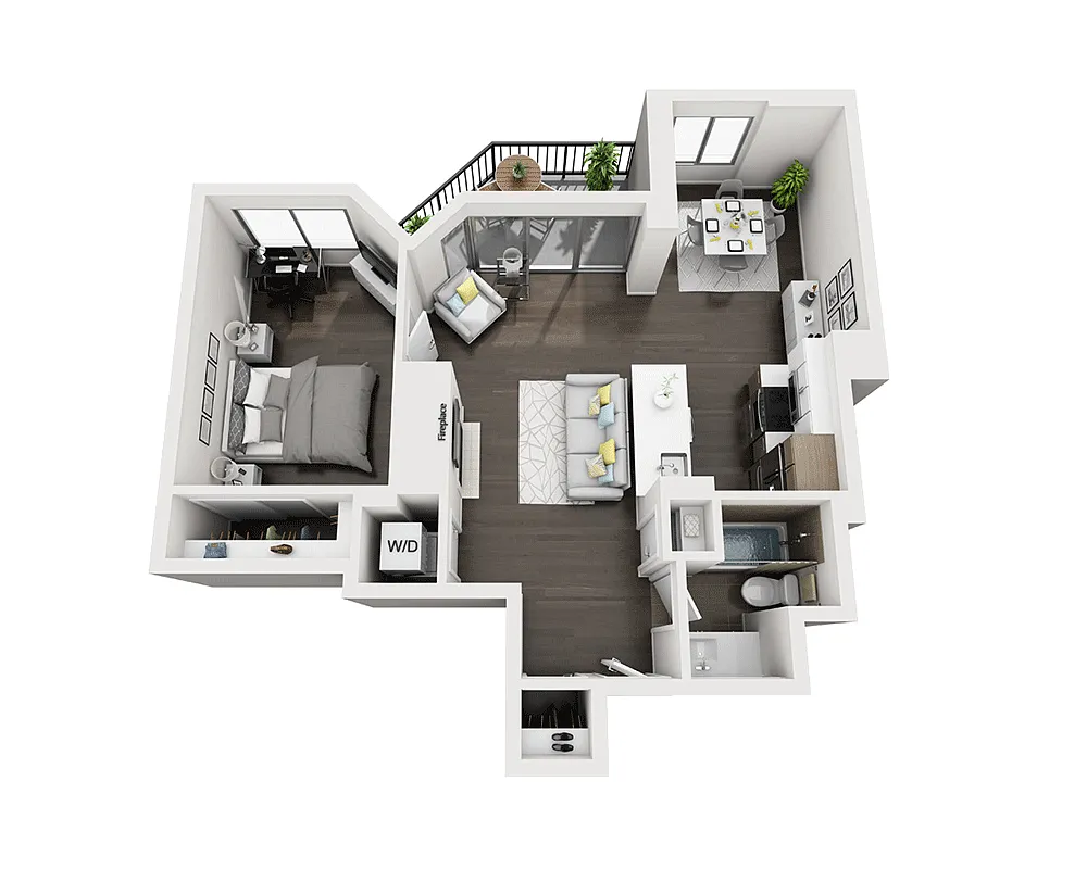 Floor plan One Bedroom A1Y