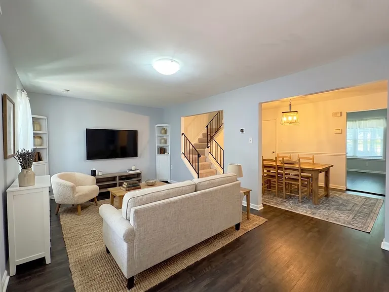 Staged Living Room and Dining Room