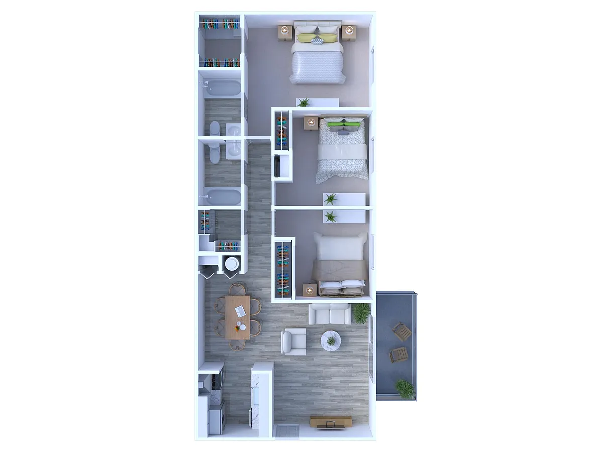 Floor plan 3 Bed 2 Bath | Classic