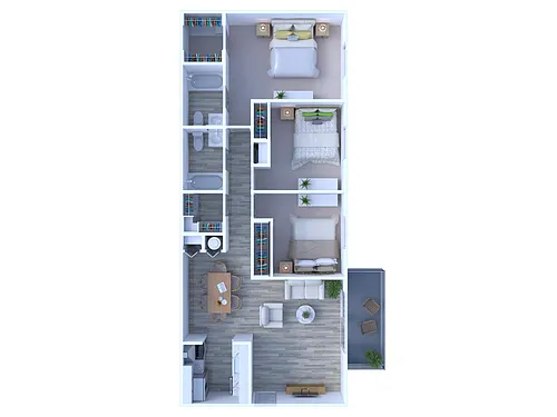 Floor plan 3BR - 2BTH Renovated