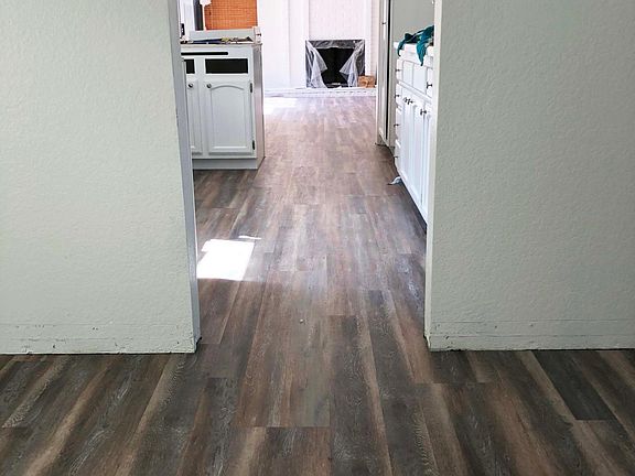 View from the dining room, through the kitchen to the family