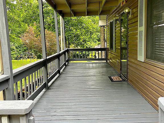 Freshly painted front porch.