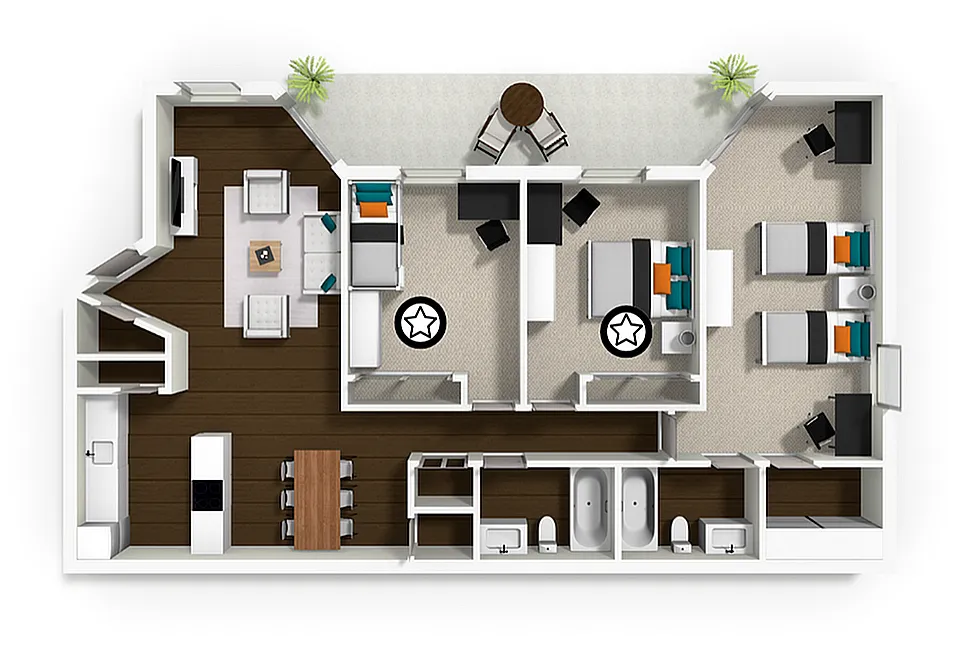 Floor plan Private Bedroom Standard - The Flat